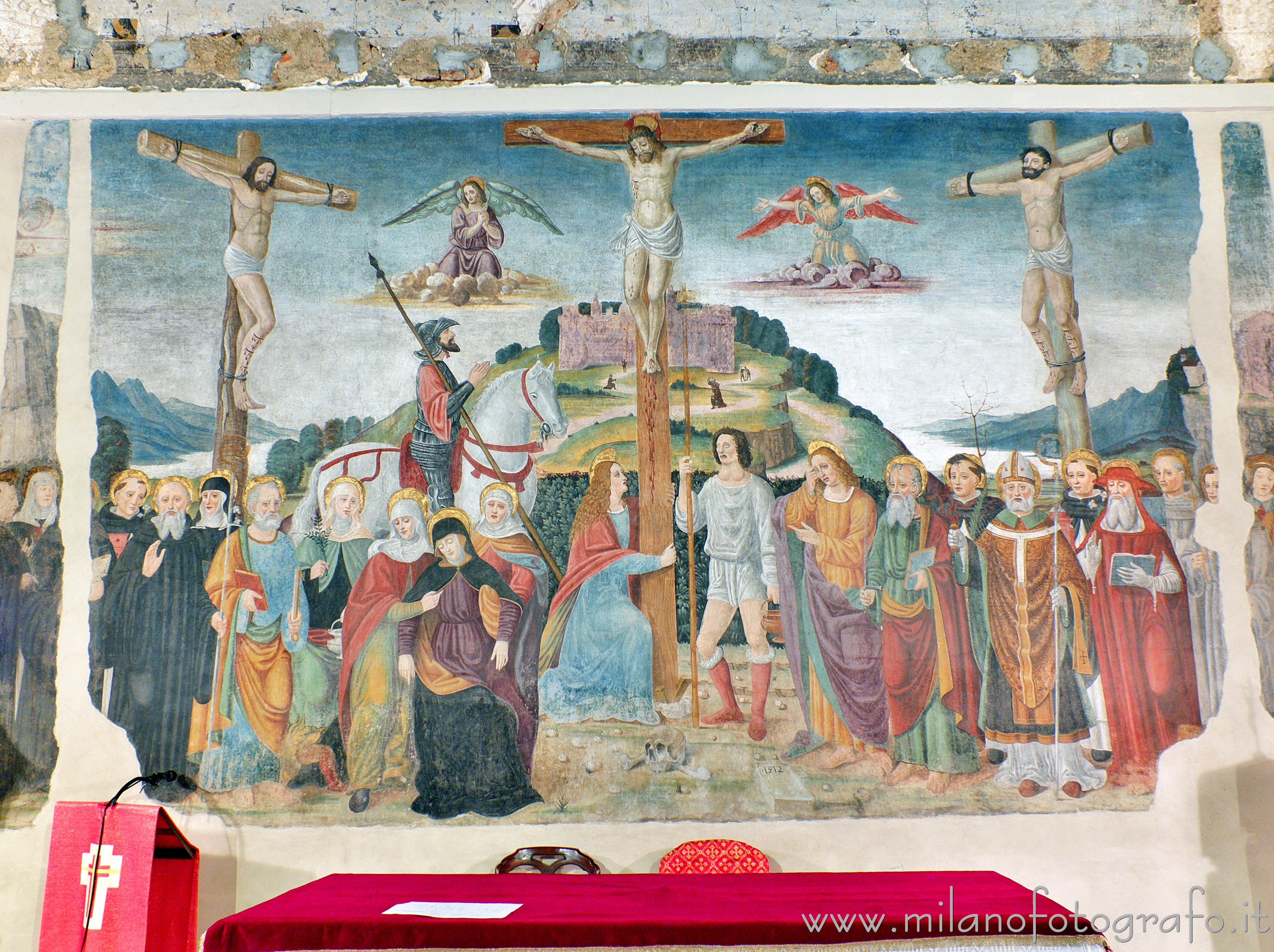 Besana in Brianza (Monza e Brianza, Italy) - Crucifixion in the refectory of the Former Benedictine Monastery of Brugora